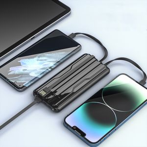 10,000mAh Power Bank With Built-In Charging Cables